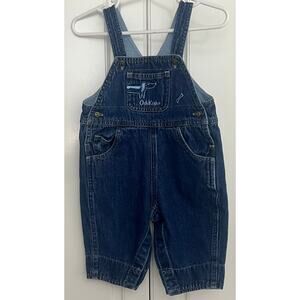 Vtg Baby OshKosh B'Gosh Denim Overalls w/Embroidered Dog & Bone Size 3-6 Months